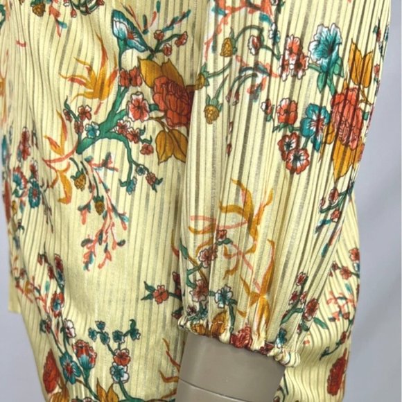 Vintage 70s Floral Long‎ Sleeve Blouse M - Picture 5 of 6